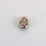 Plastic Carved No-Hole Flower - Rose Oval 10x8MM BROWN ON IVORY