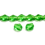 Czech Pressed Glass Bead - Oval Cross Baroque 09x8MM LIME