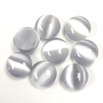 Fiber-Optic Cabochon - Round 10MM CAT'S EYE LT GREY