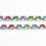 Preciosa Crystal Rhinestone Cup Chain - PP18 (SS8.5) MULTI SPECIAL-SILVER