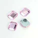 Plastic Flat Back Foiled Rose Cut Rhinestone - Cushion Octagon 12x10MM ROSE