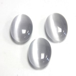 Fiber-Optic Cabochon - Oval 18x13MM CAT'S EYE LT GREY