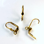 Brass Earwire 16MM Leverback with 3MM Flat Round Pad with Open Loop