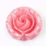 Plastic Carved No-Hole Flower - Round Rose 33MM PEARL PINK