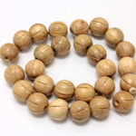 Wood Bead - Grooved Fancy Round 16MM TUGAS