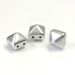 Preciosa Czech Pressed Glass 2-Hole Bead - Pyramid Studs 08x8MM MATTE SILVER