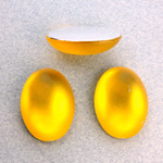 Plastic Flat Back Foiled Cabochon - Oval 25x18MM MATTE JONQUIL (DK)