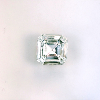 Glass Point Back Foiled Tin Table Cut (TTC) Stone - Square Octagon 10x10MM CRYSTAL