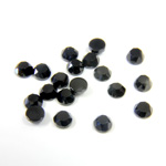 Gemstone Flat Back Stone with Faceted Top and Table - Round 04MM BLACK ONYX