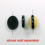 German Plastic Channel Bead Setting - Oval 18x13MM JET