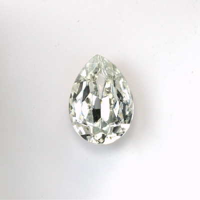 Glass Point Back Foiled Tin Table Cut (TTC) Stone - Pear 15x11MM CRYSTAL