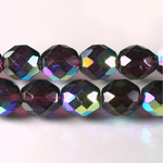 Czech Glass Fire Polish Bead - Round 12MM AMETHYST AB