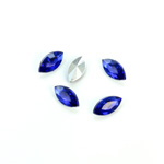 Plastic Point Back Foiled Stone - Navette 10x5MM SAPPHIRE