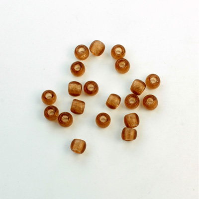 Czech Pressed Glass Large Hole Bead - Round 04MM SMOKE TOPAZ