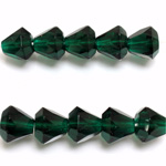 Czech Glass Fire Polish Japanese Cut Bead 9x8MM EMERALD