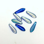 Czech Pressed Glass Pendant - Spear 16x5MM ZIRCON AB