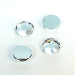 Plastic Flat Back Foiled Rose Cut Rhinestone - Round 13MM CRYSTAL