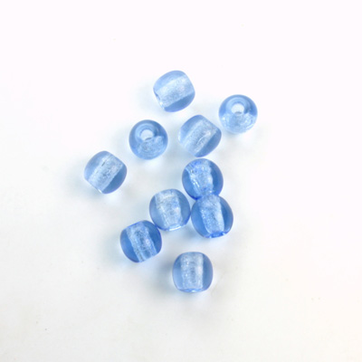 Czech Pressed Glass Large Hole Bead - Round 06MM LT SAPPHIRE