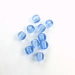 Czech Pressed Glass Large Hole Bead - Round 06MM LT SAPPHIRE