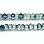 Czech Glass Fire Polish Bead - Rondelle Donut 05x3MM LUMI COATED BLUE