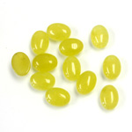 Gemstone Flat Back Cabochon - Oval 08x6MM QUARTZ DYED #41 OLIVE