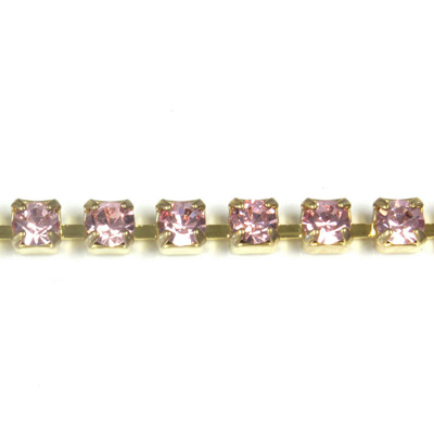 Preciosa Crystal Rhinestone Cup Chain - PP18 (SS8.5) LT ROSE-GOLD