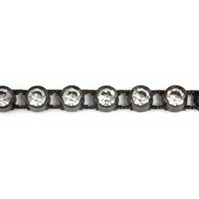 Plastic Rhinestone Banding 1 Row PP26 (SS13) CRYSTAL-BLACK