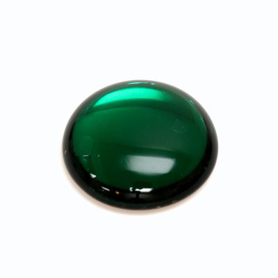 Glass Medium Dome Foiled Cabochon - Round 25MM EMERALD