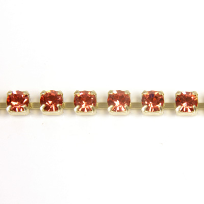 Preciosa MAXIMA Crystal Rhinestone Cup Chain - PP18 (SS8.5) PADPARADSCHA-RAW