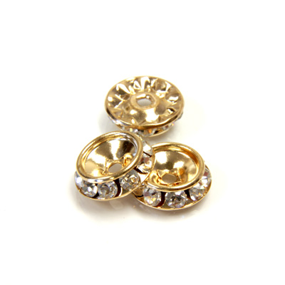 Czech Rhinestone Rondelle Shrag Rivoli Back Setting - Round 12MM outside w 08mm (ss38) Recess CRYSTAL-GOLD