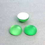 Plastic Flat Back Foiled Cabochon - Round 15MM MATTE PERIDOT