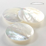 Shell Flat Back Cabochon - Round 25MM WHITE MOP