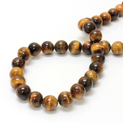 Gemstone Bead - Smooth Round 10MM TIGEREYE