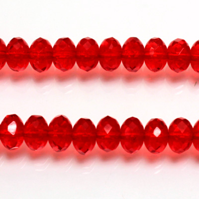 Czech Glass Fire Polish Bead - Rondelle Donut 08x5MM RUBY