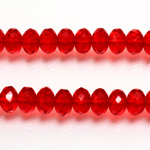 Czech Glass Fire Polish Bead - Rondelle Donut 08x5MM RUBY