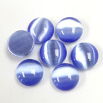 Fiber-Optic Cabochon - Round 11MM CAT'S EYE LT BLUE