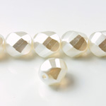 Czech Glass Fire Polished Bead - Twisted 12MM PEARL WHITE CRYSTAL