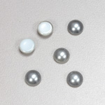 Glass Medium Dome Cabochon Pearl Spray Finish - Round 08MM LT GREY