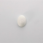 German Plastic Flat Back Scarab - Oval 10x8MM WHITE