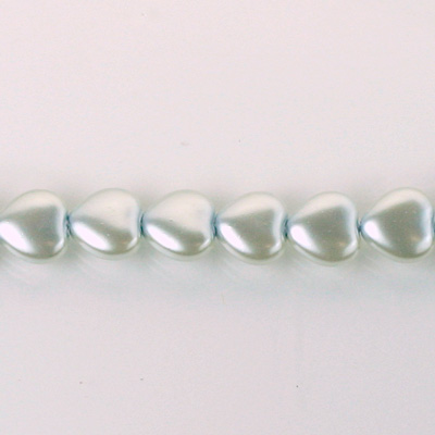 Czech Glass Pearl Bead - Heart 08x8MM LT BLUE 70462