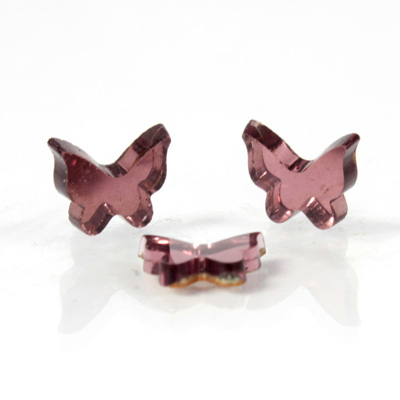German Glass Flat Back Foiled Mirror - Butterfly 9MM AMETHYST