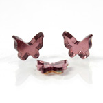 German Glass Flat Back Foiled Mirror - Butterfly 9MM AMETHYST