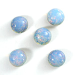 Glass Medium Dome Lampwork Cabochon - Round 11MM BLUE OPAL (04531)