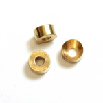 Brass Machine Made Bead - Engraved with Recess Round 09MM RAW BRASS