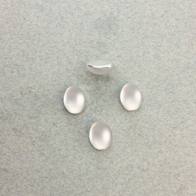 Plastic Flat Back Foiled Cabochon - Oval 8x6MM MATTE CRYSTAL