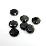 Gemstone Flat Back Stone with Faceted Top and Table - Round 08MM BLACK ONYX