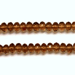 Czech Glass Fire Polish Bead - Rondelle Donut 05x3MM SMOKE TOPAZ