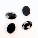 Plastic Flat Back Rose Cut Rhinestone - Oval 14x10MM JET