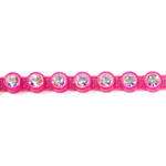 Plastic Rhinestone Banding 1 Row PP26 (SS13) CRYSTAL AB-FLUORESCENT PINK