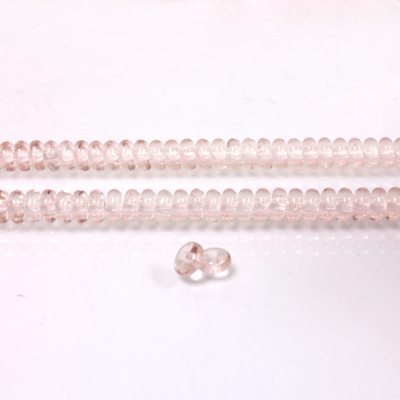 Czech Pressed Glass Bead - Smooth Rondelle 4MM ROSALINE